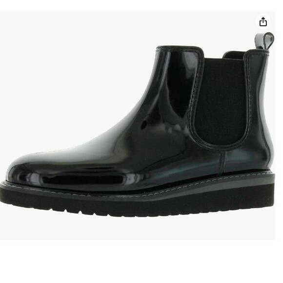 Steve Madden Women’s Puddles Patent Rain Ankle Booties Black Women's US:9 - Picture 1 of 10